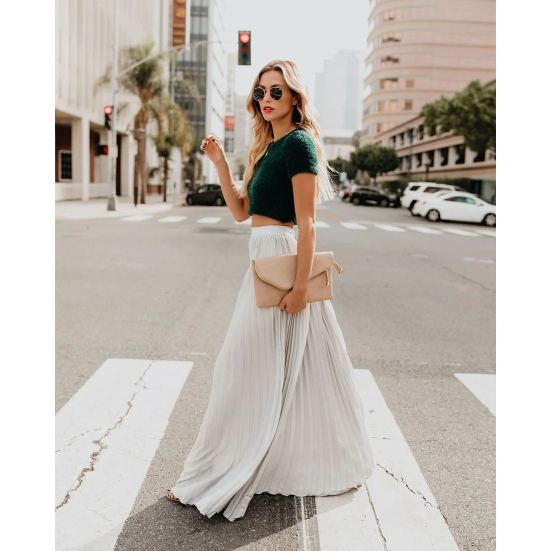 Mistfall SereneGlide High-Waisted Maxi Skirt