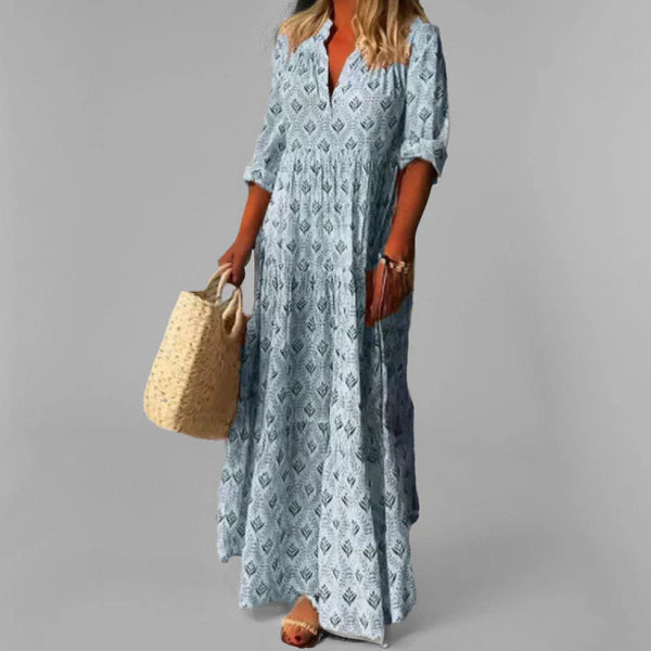 Mistfall Nostalgia Print Cotton Maxi Dress