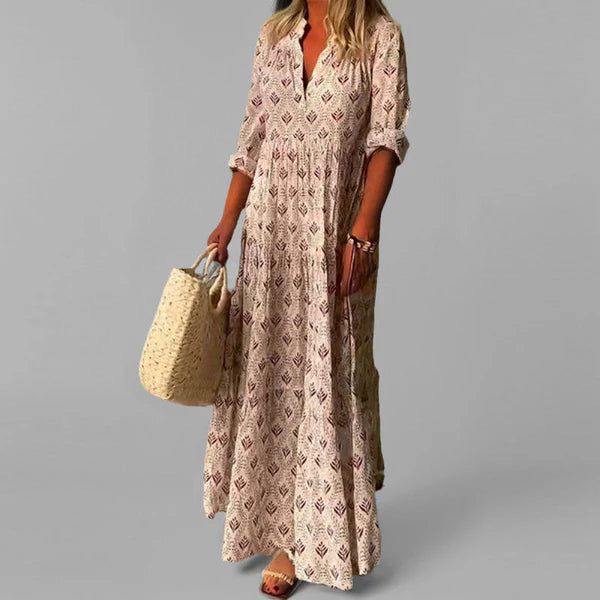 Mistfall Nostalgia Print Cotton Maxi Dress