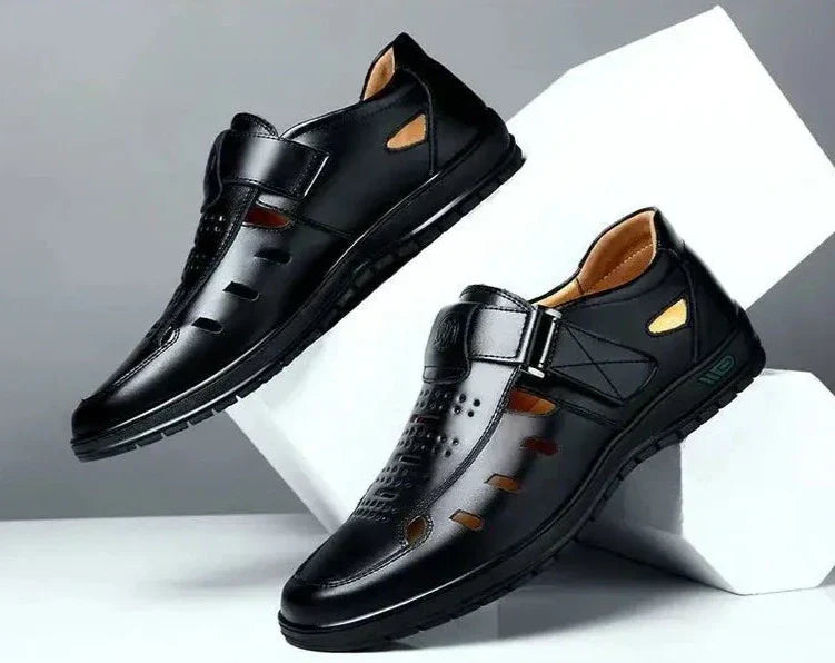 Mistfall UrbanStride Men's Closed-Toe Leather Sandals