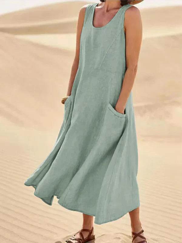 Mistfall Aura Soft Linen Dress