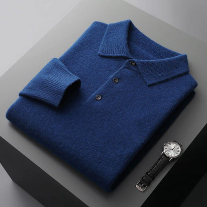 Mistfall Pure Cashmere Long Sleeve Polo Shirt – Men's/Women's