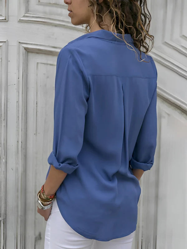 Mistfall Aurora Silk Long Sleeve Blouse