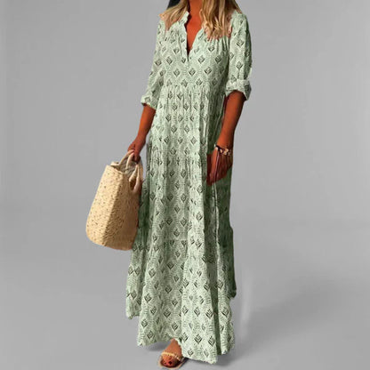 Mistfall Nostalgia Print Cotton Maxi Dress