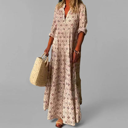 Mistfall Nostalgia Print Cotton Maxi Dress