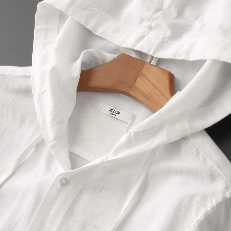 Mistfall Coastal Breeze Hooded Linen Shirt