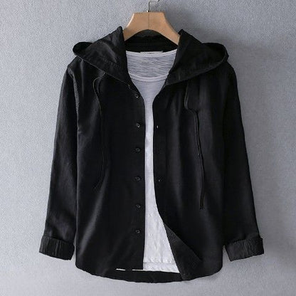 Mistfall Coastal Breeze Hooded Linen Shirt