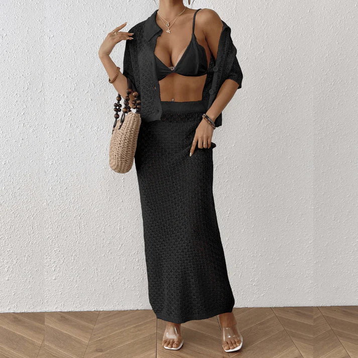 MISTFALL | Anika Crochet Set – Two-piece beach outfit in airy mesh