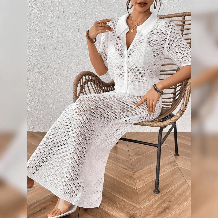 MISTFALL | Anika Crochet Set – Two-piece beach outfit in airy mesh