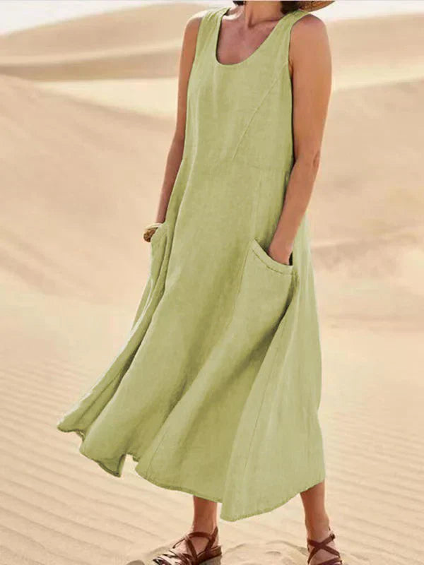 Mistfall Aura Soft Linen Dress